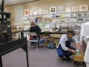 working in the studio