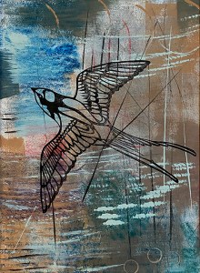 Connstance Whittaker, stencil print and mixed medium