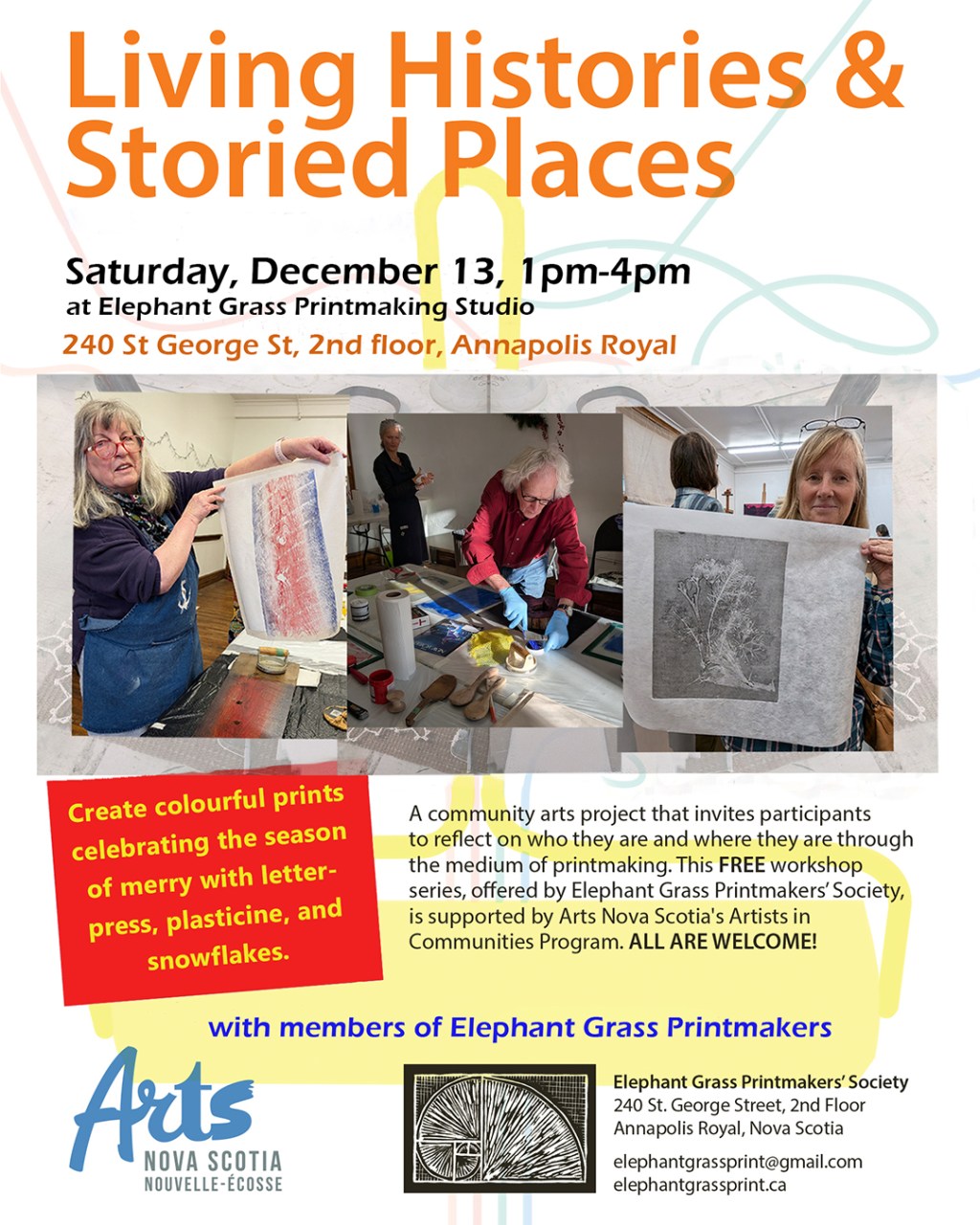 Our final Free Printmaking event in&nbsp;December!